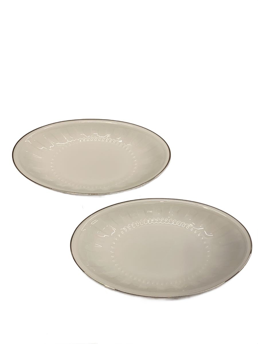 【中古】WEDGWOOD◆楕円プレート/2点セット/WHT【キッチン用品】