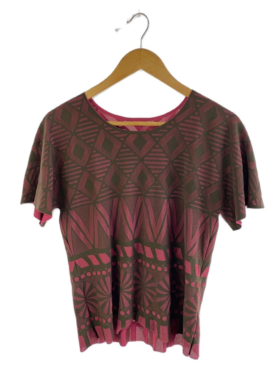 【中古】PLEATS PLEASE ISSEY MIYAKE◆プルオーバー/3/ポリエステル/PNK/総柄/PP32LK922【レディースお召しもの】