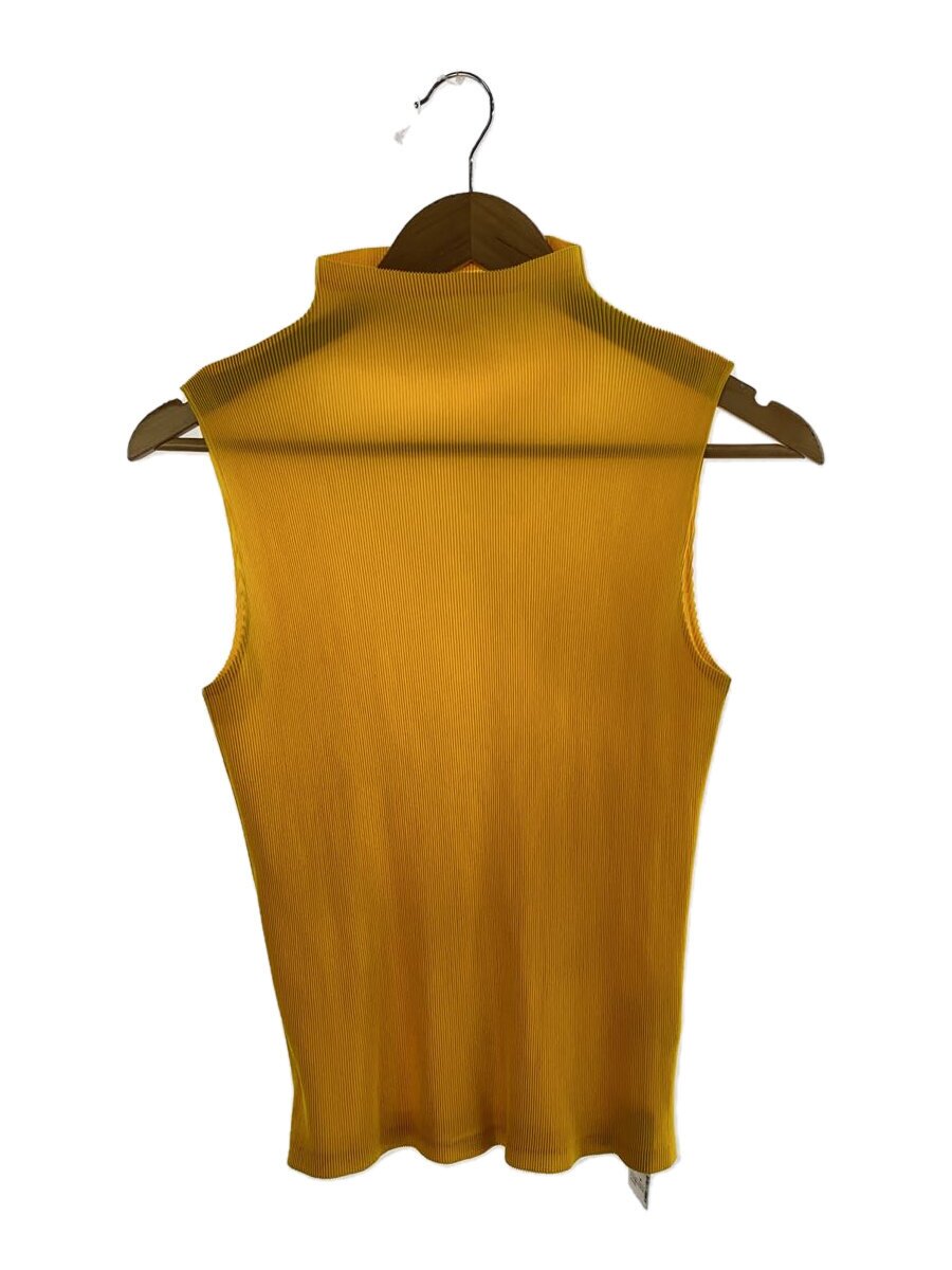 【中古】PLEATS PLEASE ISSEY MIYAKE◆ノースリーブカットソー/3/ポリエステル/YLW/無地/PP53FK361【レディースお召しもの】