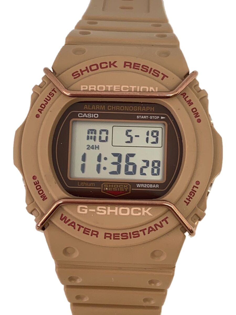 【中古】CASIO◆石英ウオッチ_G-SHOCK/デジタル/天然ゴム/SLV/BRW【服飾雑貨他】