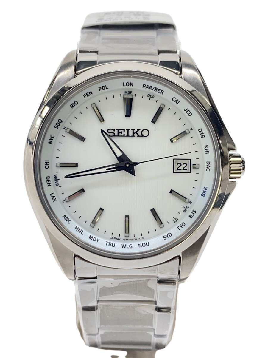 【中古】SEIKO◆ソーラー腕時計/アナログ/WHT/SLV/7B75-0AA0//【服飾雑貨他】｜2ｎｄ STREET 店 18,172円