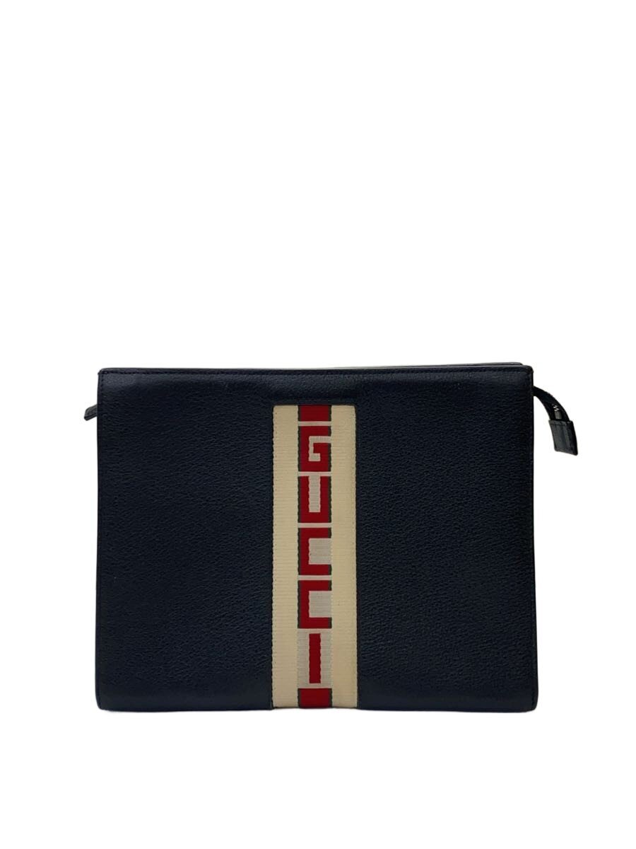 【中古】GUCCI◆クラッチペダル御徒面子_ウェッブ/--/BLK【御徒面子】