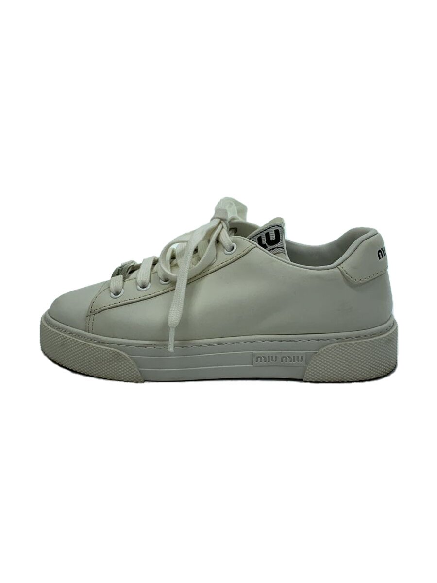 【中古】MIU MIU◆ローカットスニーカー/36/WHT/なめし革/5E165D【シューズ】