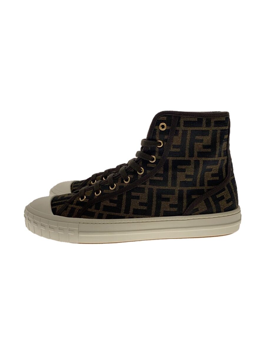 【中古】FENDI◆ズッカ柄/ハイカットスニーカー/29珊/BRW/7E1570//【シューズ】