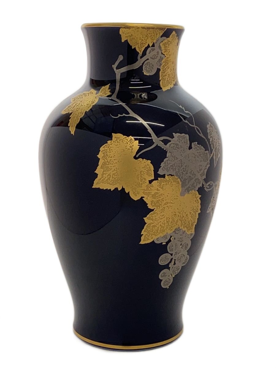 【中古】大倉陶園◆壷・花立て/BLK/オオクラトウエン/おおくら/ぶどう/現ナマ//【室内装飾小物・日用雑貨】
