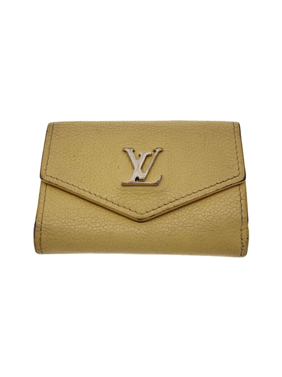 【中古】LOUIS VUITTON◆ポルト・フォイユ・ロックミニ_CRM/なめし革/皮膚軟化剤/無地/メンズ【服飾雑貨他】