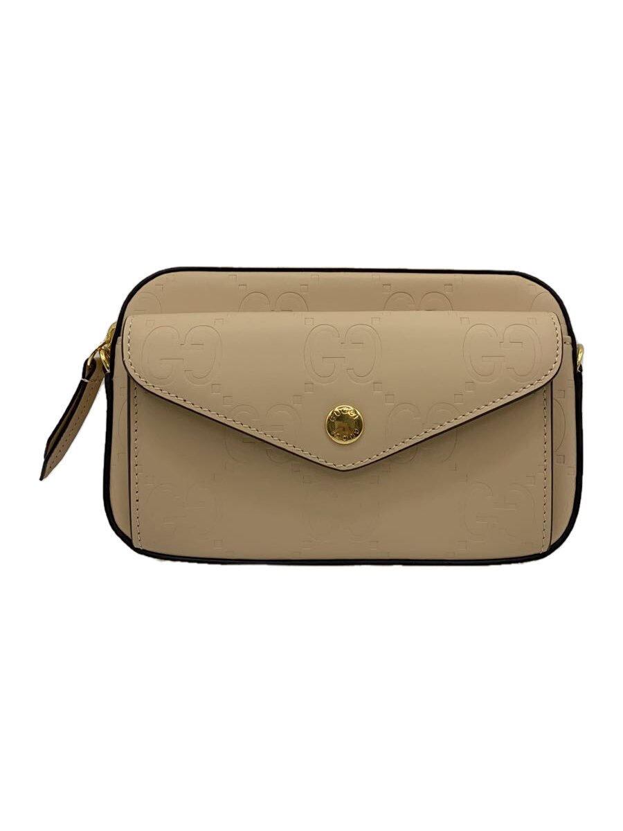 【中古】GUCCI◆ミニショルダーバッグ/なめし革/BEG/総柄//【御徒面子】