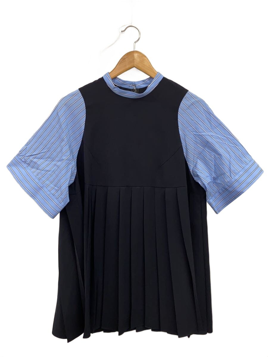 【中古】ENFOLD◆半袖ブラウス/38/ポリエステル/BLU/ストライプ/300IA230-0861/? NULL ?【レディースウェア】｜2ｎｄ STREET 店
