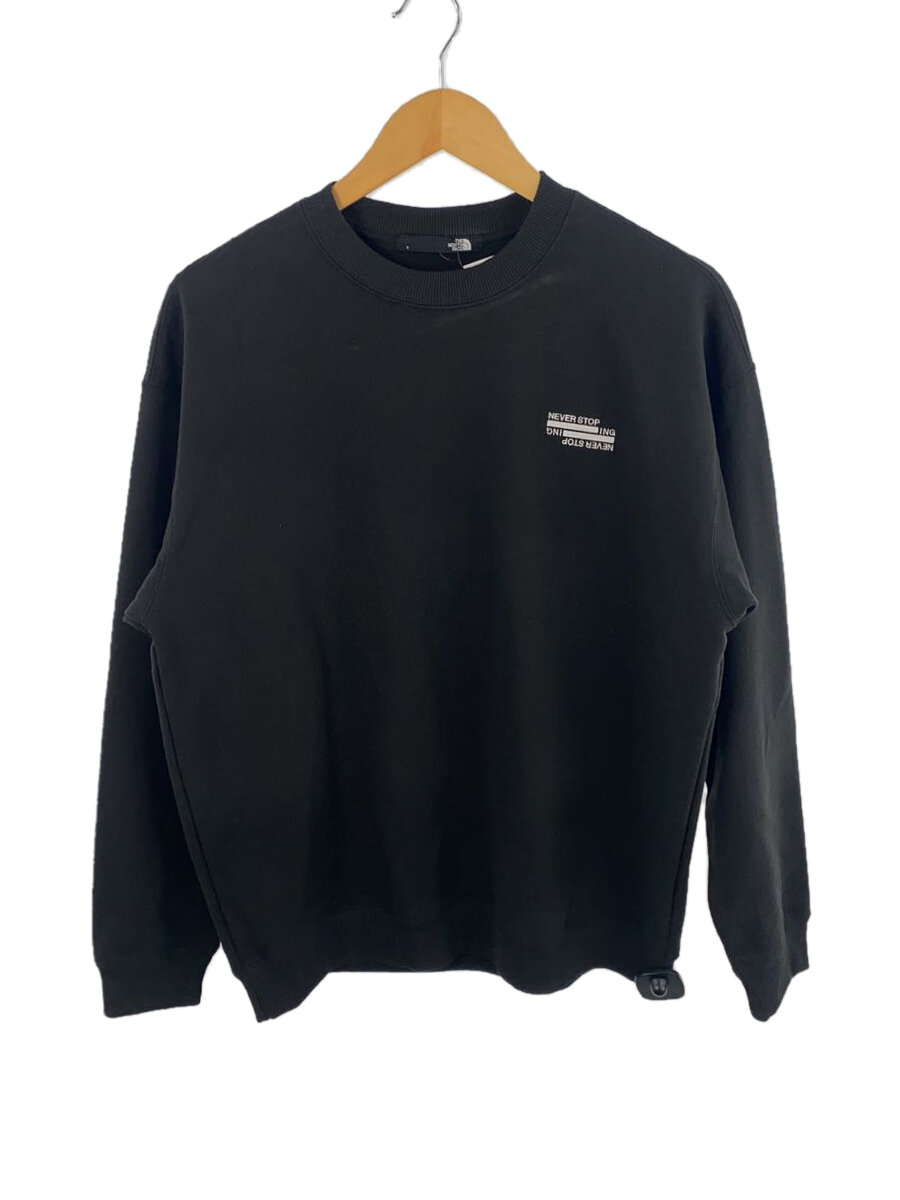 【中古】THE NORTH FACE◆NEVER STOP ING CREW_ネバーストップアイエヌジークルー/--/ポリエステル/BLK/刷り上げる//【メンズウェア】