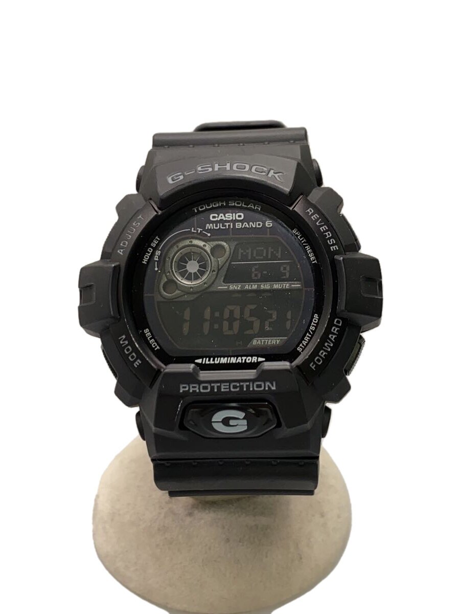 【中古】CASIO◆ソーラーウオッチ・G-SHOCK/デジタル/天然ゴム/BLK/BLK/SS【服飾雑貨他】