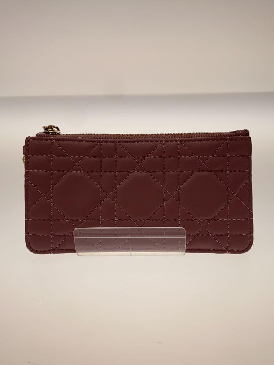 【中古】Christian Dior◆コインケース/なめし革/PNK/レディース/角スレ有/LADY DIOR スモールジップカードホルダー/【服飾雑貨他】