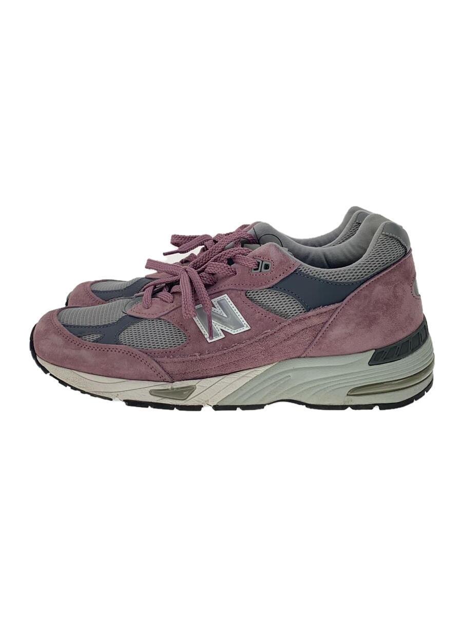 【中古】NEW BALANCE◆M991/さくら色/44.5/PNK/スウェード【シューズ】