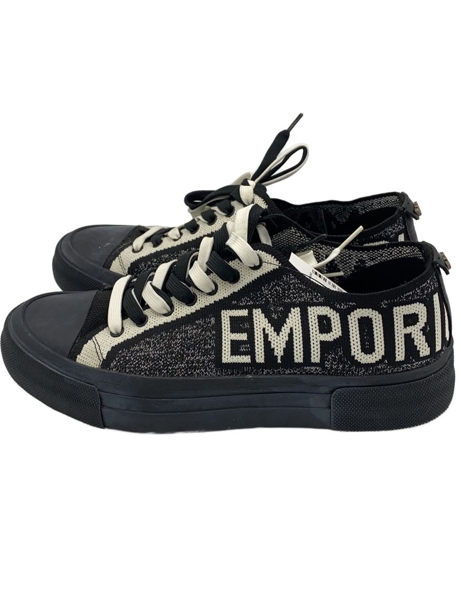 【中古】EMPORIO ARMANI◆ローカットスニーカー/26糎/BLK/X4X618 XN779【シューズ】