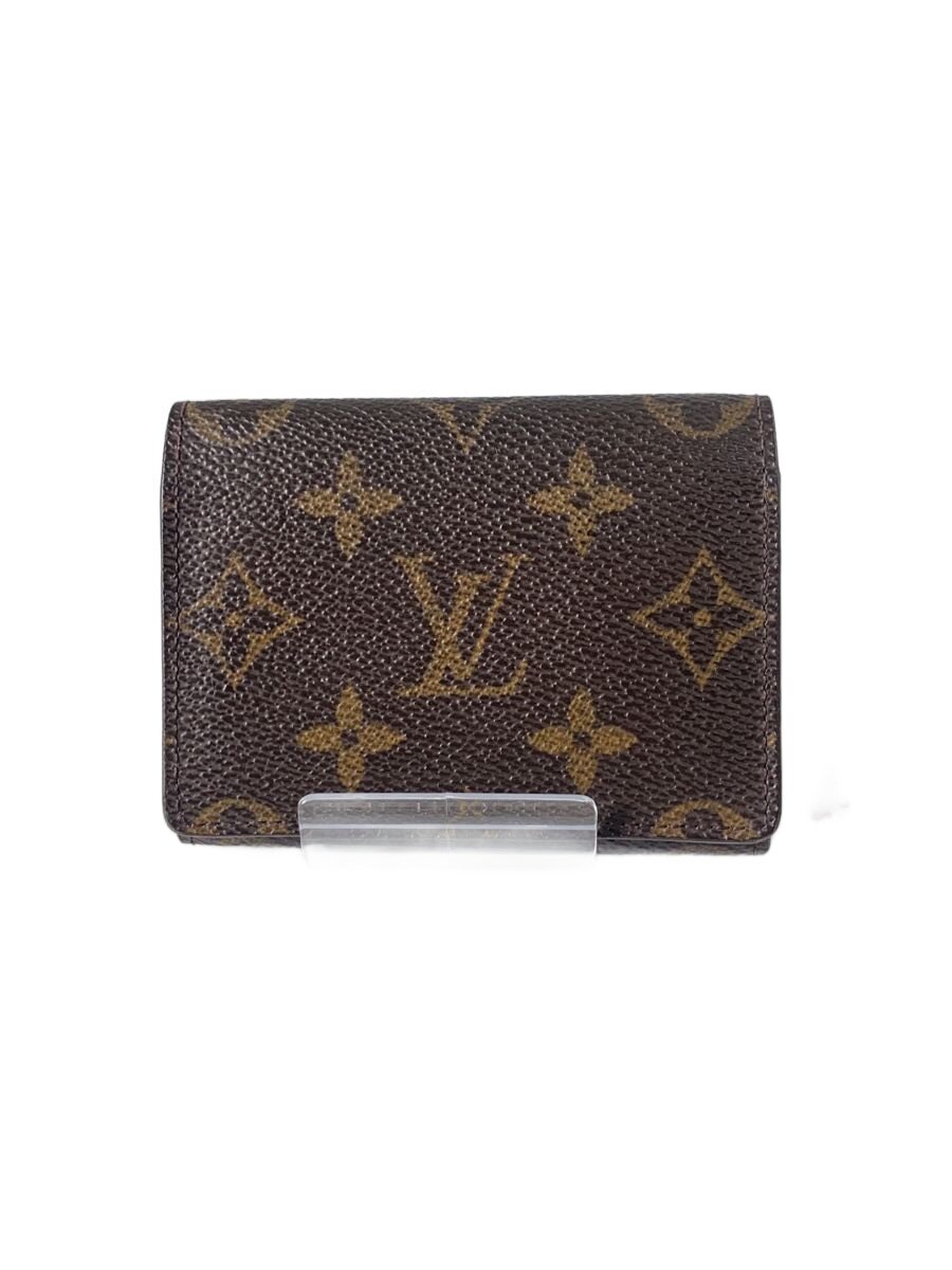 【中古】LOUIS VUITTON◆アンヴェロップ・カルト・ドゥ・ヴィジット_モノグラム・帆布/PVC/BRW/メンズ【服飾雑貨他】