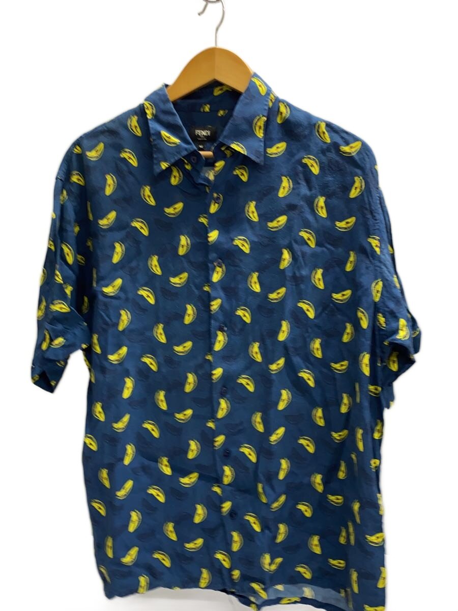 【中古】FENDI◆半袖プルオーバー/42/人絹/米国海軍/総柄/当て嵌める感有/FS0718 A2EK【メンズウェア】