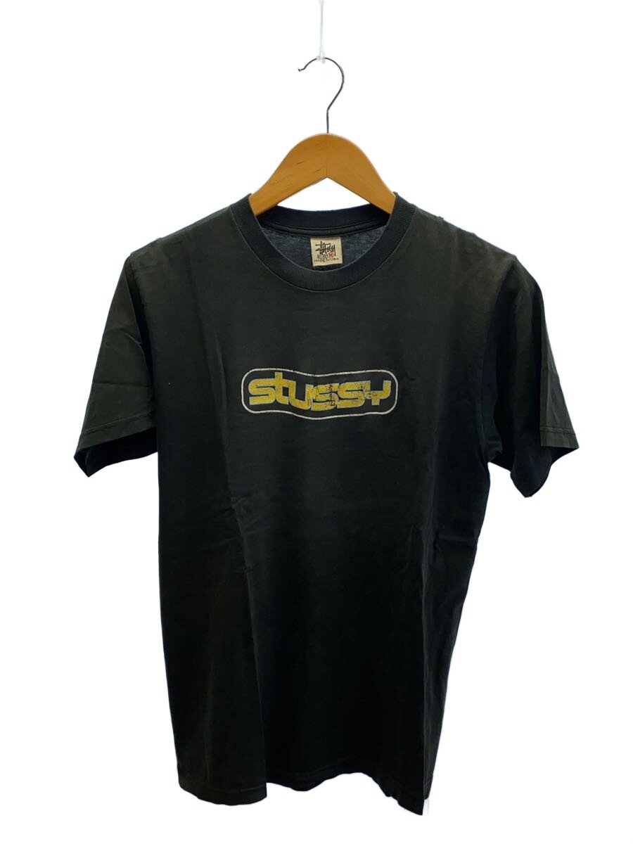 【中古】STUSSY◆90s 白タグ/オーバルロゴ 両面プリントTシャツ/M/黒/フェードブラック/穴有//OLD【メンズウェア】｜2ｎｄ STREET 店