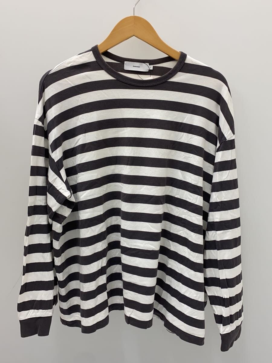 【中古】Graphpaper◆BORDER L/S TEE天竺間借り人長袖プルオーバーロンT/GRY/GU211-70145B【メンズウェア】