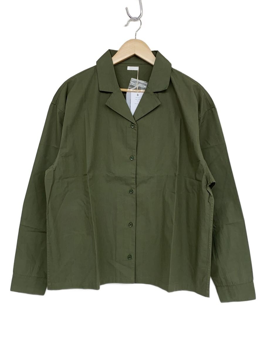 【中古】SEEALL◆OPEN COLLAR SHIRTS/46/綿織物/KHK/無地/SAU53 SH386【レディース御召しもの】