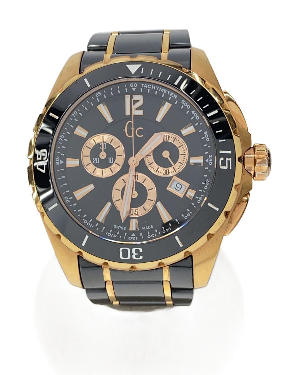 【中古】Gc WATCHES◆石英ウオッチ/アナログ/ステンレス鋼/BLK/BLK/SS/X76004G2S【服飾雑貨他】