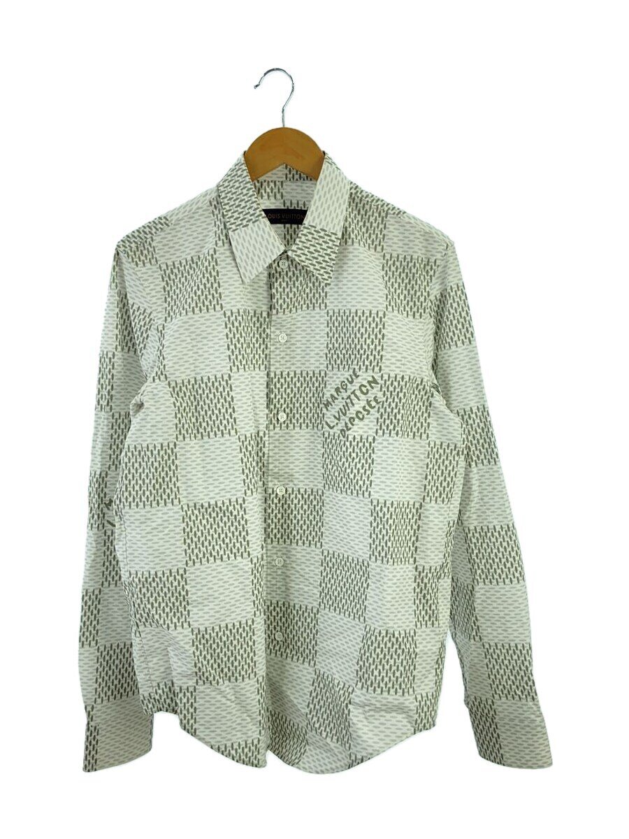 【中古】LOUIS VUITTON◆24SS/ダミエパターン/長袖プルオーバー/M/綿織物/白いこと/RM241 HQT HQS81W//【メンズウェア】