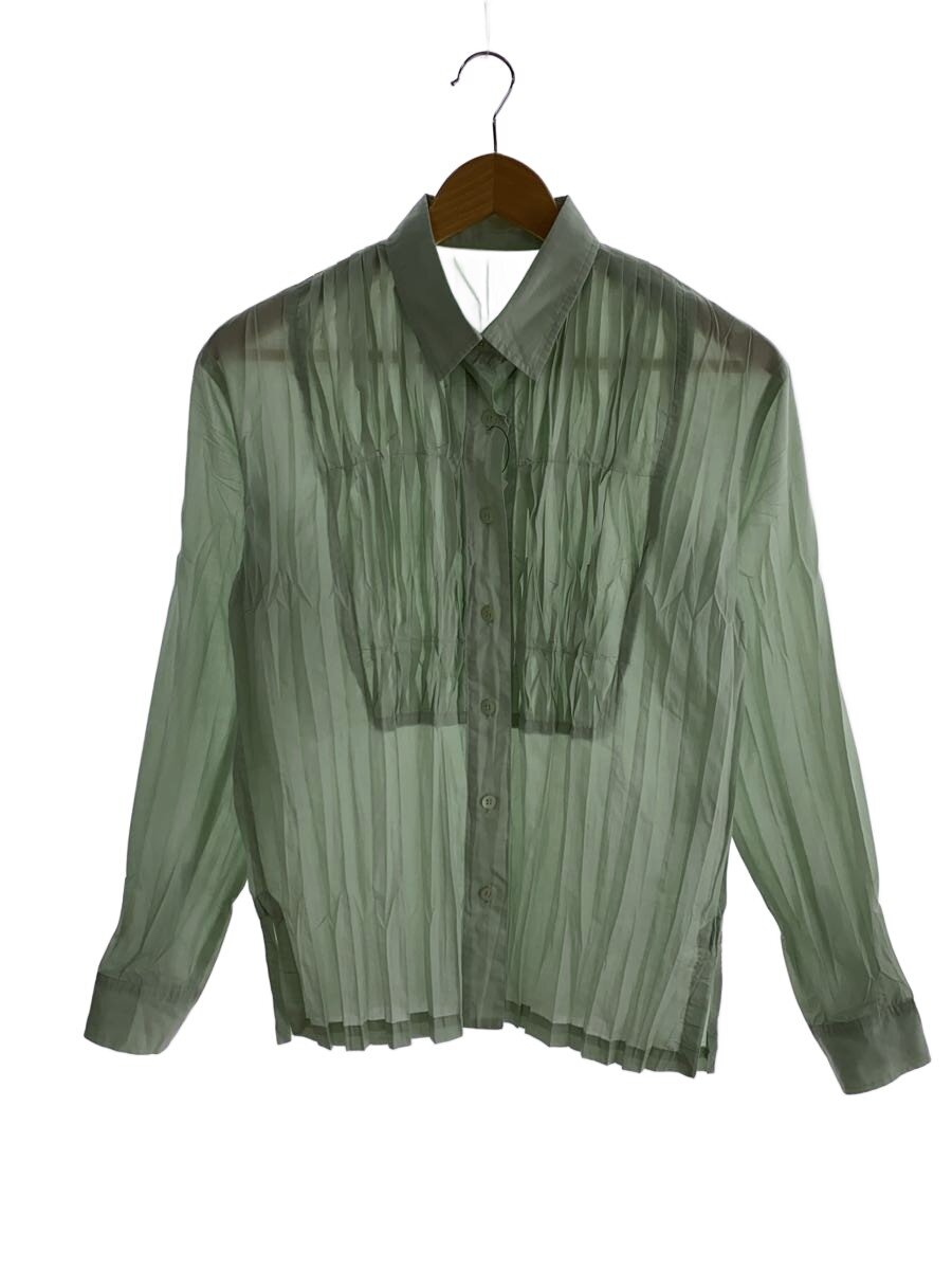 【中古】ISSEY MIYAKE FETE◆長袖トップ/3/ポリエステル/GRN/無地/IF72FJ002//【レディース御召しもの】