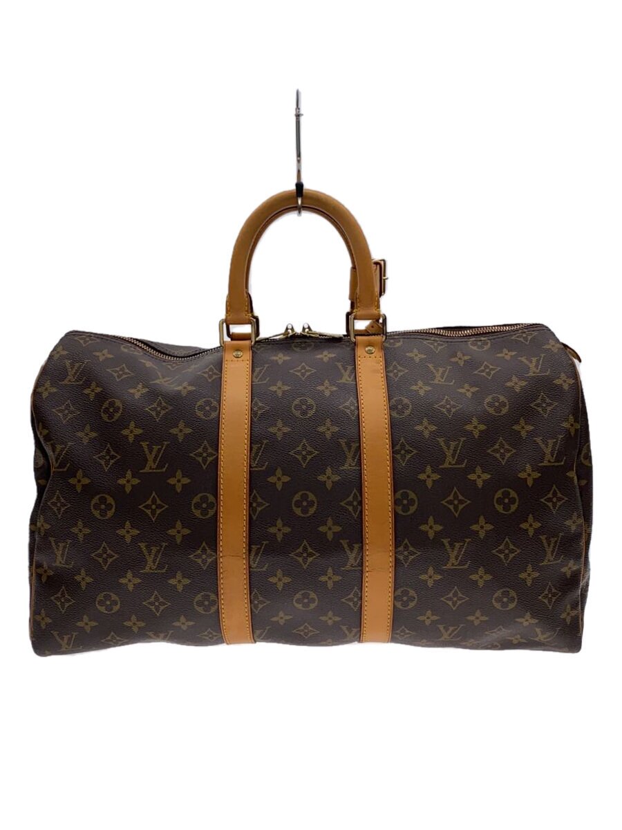 【中古】LOUIS VUITTON◆キーポル50_モノグラム・帆布_BRW/PVC/赤銅色【御徒面子】
