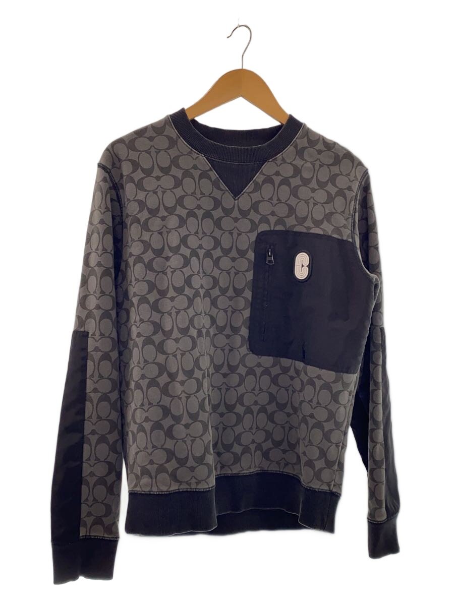 【中古】COACH◆スウェット/S/コットン/GRY/総柄/シグネチャー/89748【メンズウェア】|2nd STREET 店