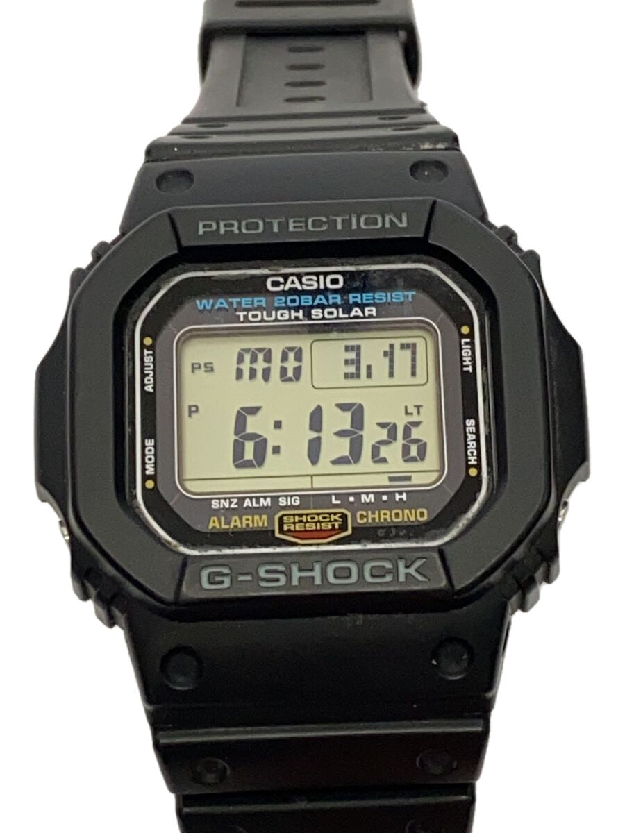 【中古】CASIO◆ソーラーウオッチ_G-SHOCK/アナログ/BLK/BLK//【服飾雑貨他】