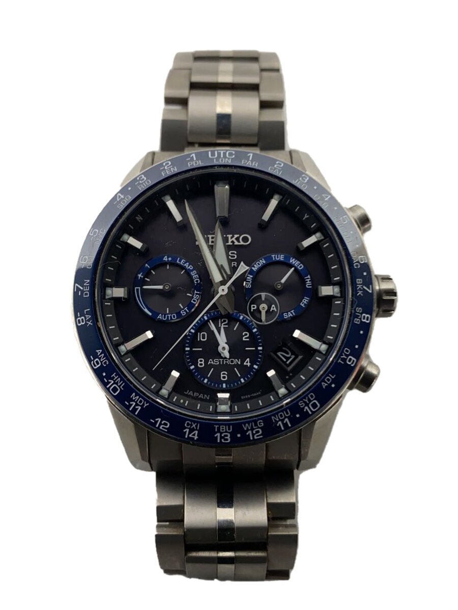 【中古】SEIKO◆ソーラーウオッチ/アナログ/ステンレス鋼/SLV/5x53-0ab0【服飾雑貨他】
