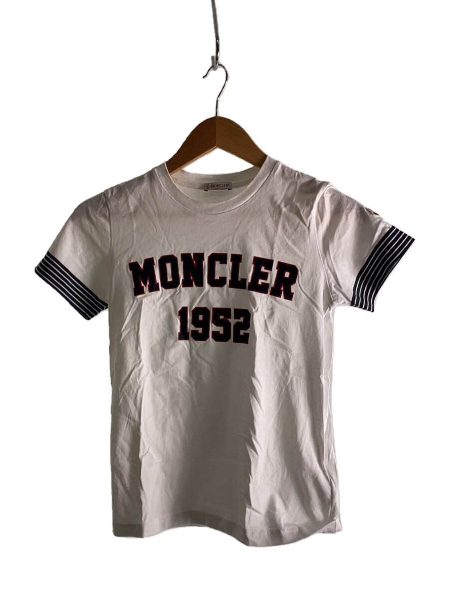 【中古】MONCLER◆ティーシャツ/12/綿織物/WHT/C19548012550 83907/首元シミ有【レディース御召しもの】