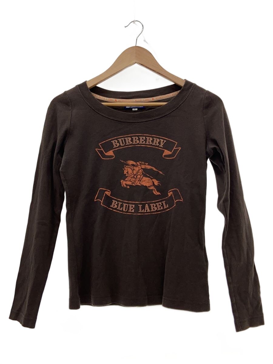 【中古】BURBERRY BLUE LABEL◆長袖カットソー/38/綿織物/BRW/無地【レディースお召しもの】