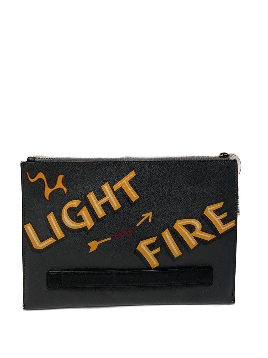 【中古】FURLA◆2塁手御徒面子/なめし革/BLK【御徒面子】