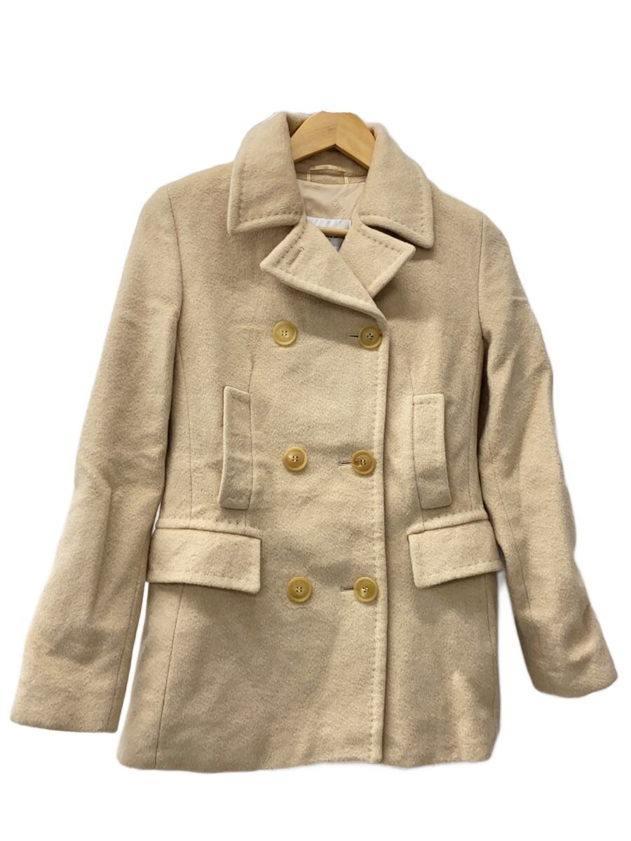 【中古】MAX MARA◆ピーコート/真っただ中/40/駱駝/CAMMELLO/点火装置ベージュ/うしろ側不都合有【レディース御召しもの】