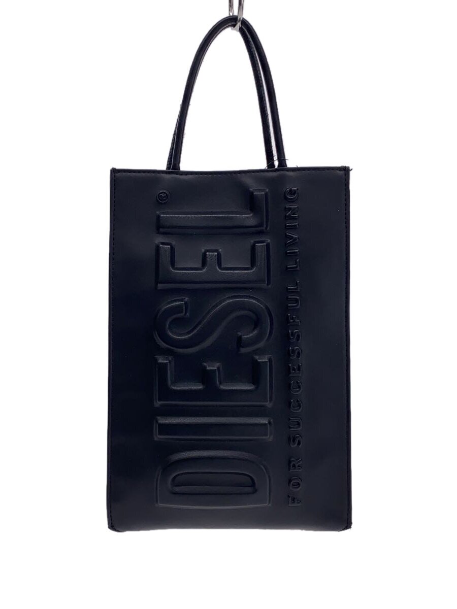 【中古】DIESEL◆ショルダーバッグ/真四角/フェイクレザー/黒いこと/ロゴタイプ/X09928【御徒面子】