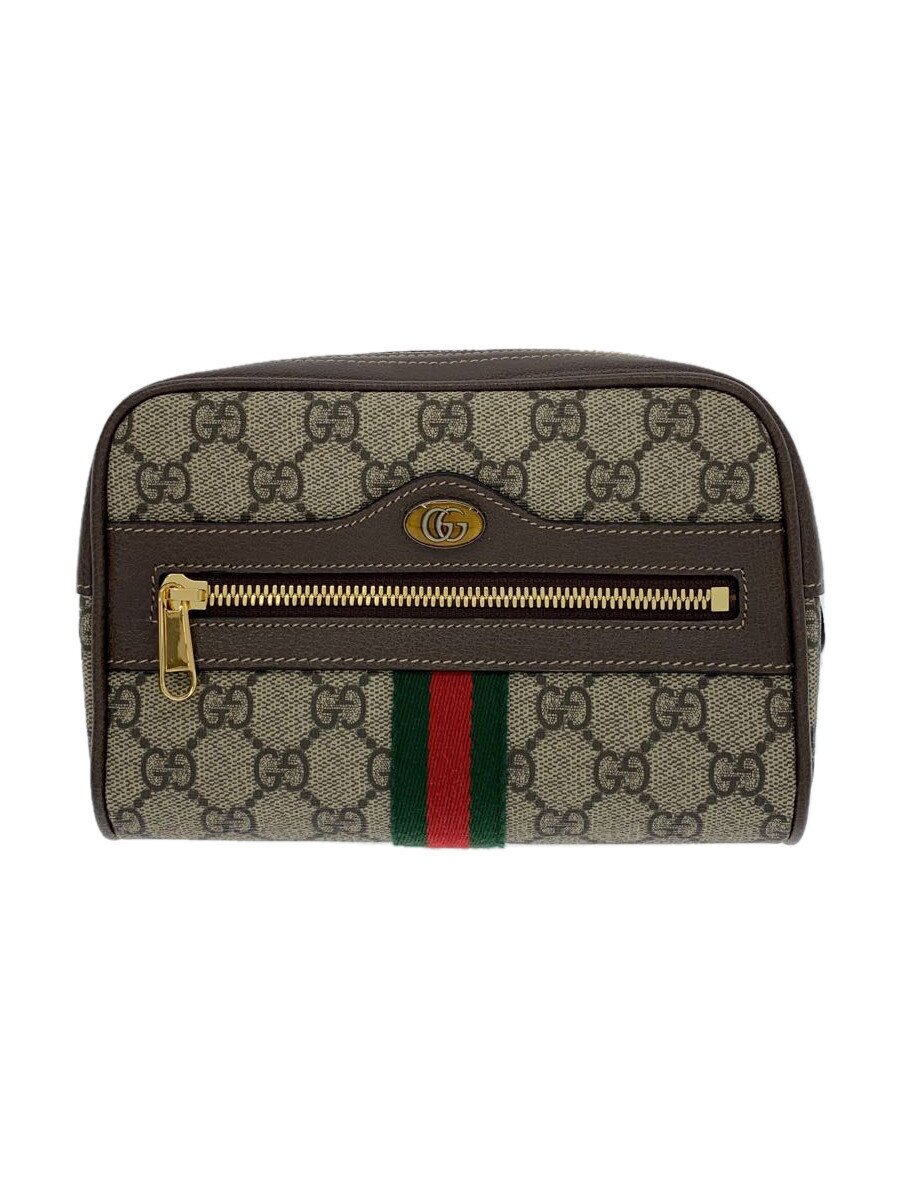 【中古】GUCCI◆酉の方角御徒面子_GGスプリーム/PVC/BEG/総柄//【御徒面子】