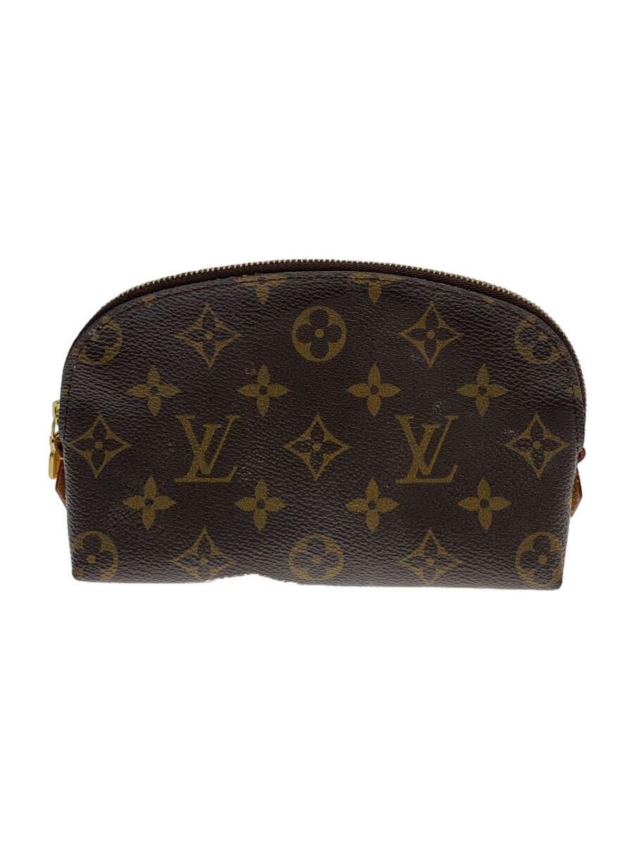 【中古】LOUIS VUITTON◆ポシェット・コスメティックPM_モノグラム・帆布_BRW/PVC/BRW【御徒面子】
