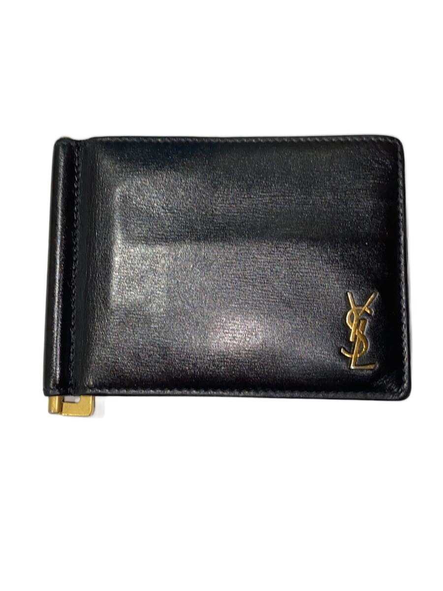 【中古】SAINT LAURENT◆歌留多入れもの/なめし革/BLK/メンズ【服飾雑貨他】