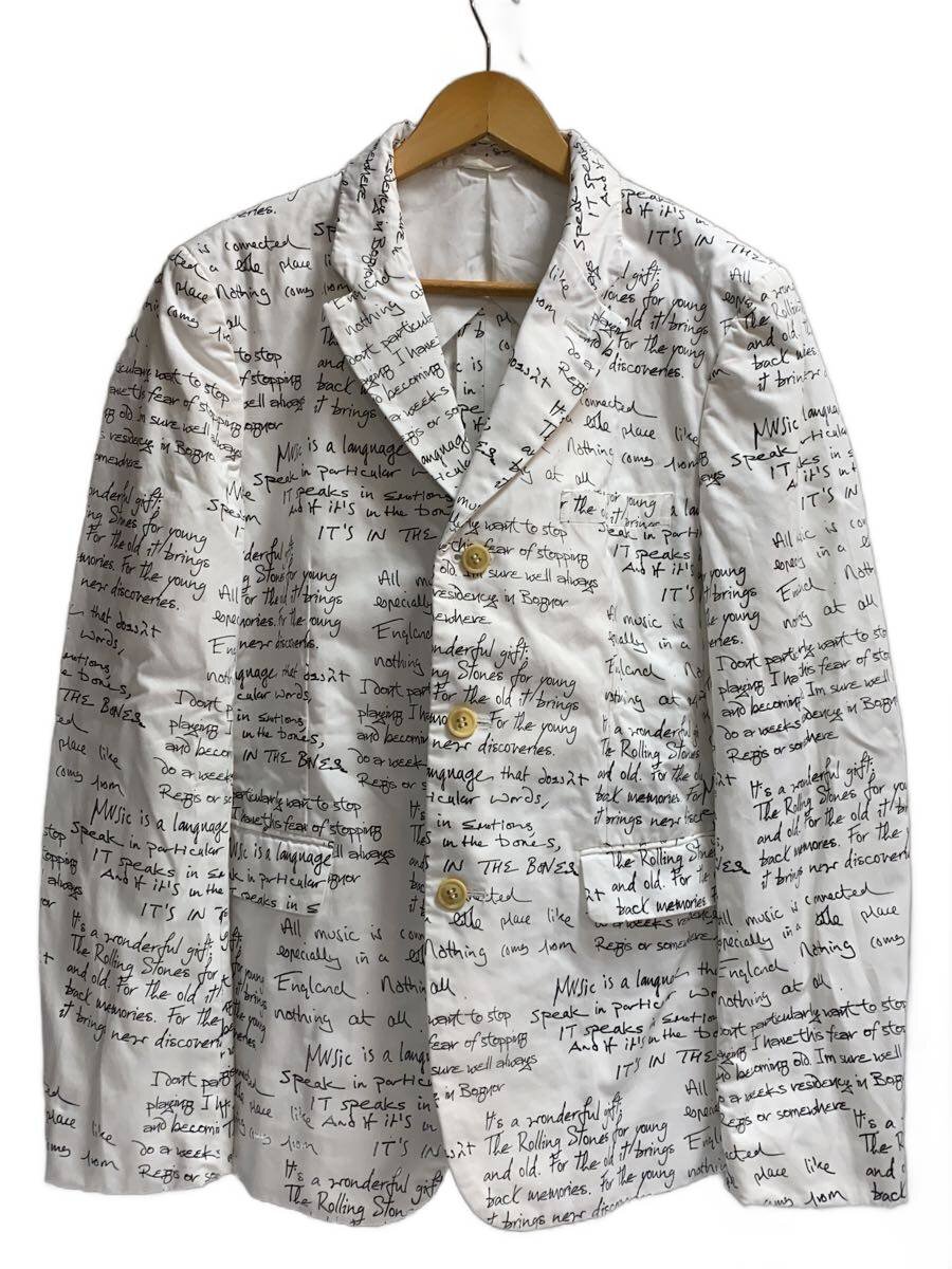 【中古】COMME des GARCONS HOMME PLUS◆申したて上衣/Rip\u0026Tongue/ストーンズ期/白いこと/PQ-J052/AD2005【メンズウェア】