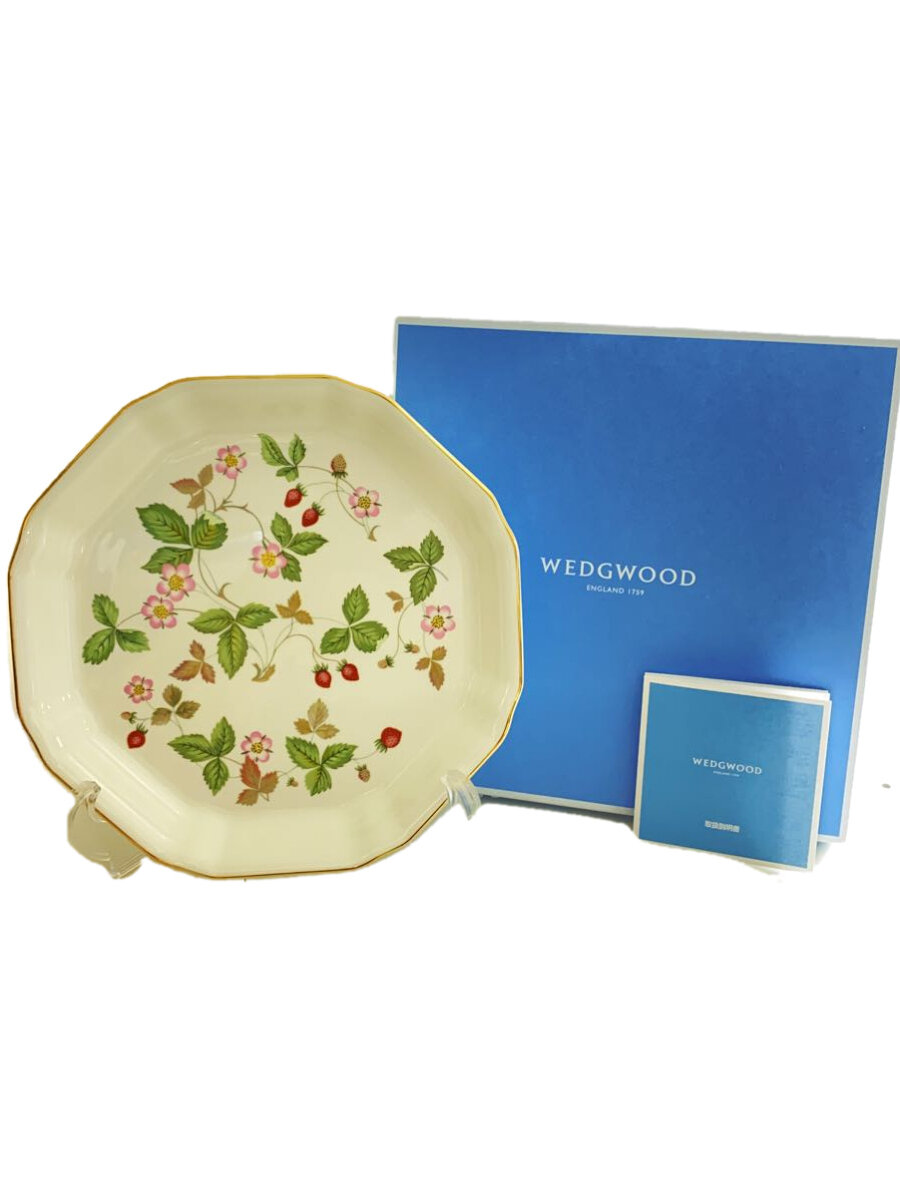 【中古】WEDGWOOD◆プレート/WHT/ワイルドストロベリー/24cm/未使用品【キッチン用品】