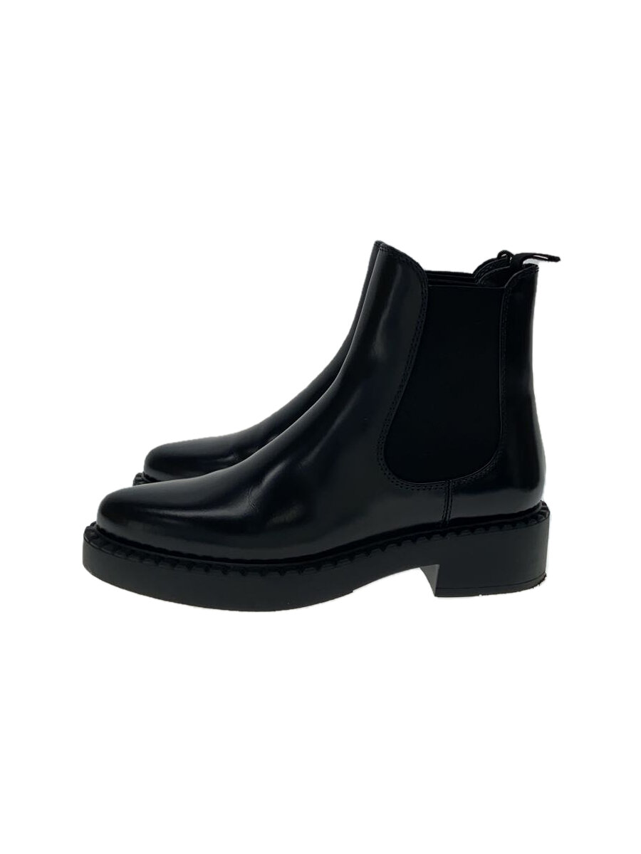 【中古】PRADA◆サイドゴアチェルシーブーツ//36/BLK/なめし革【シューズ】