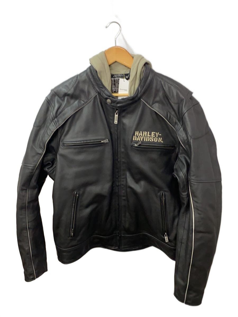 【中古】HARLEY DAVIDSON◆レザージャケット・ブルゾン/XL/レザー/BLK/無地/97193-10VM【メンズウェア】｜2ｎｄ STREET 店