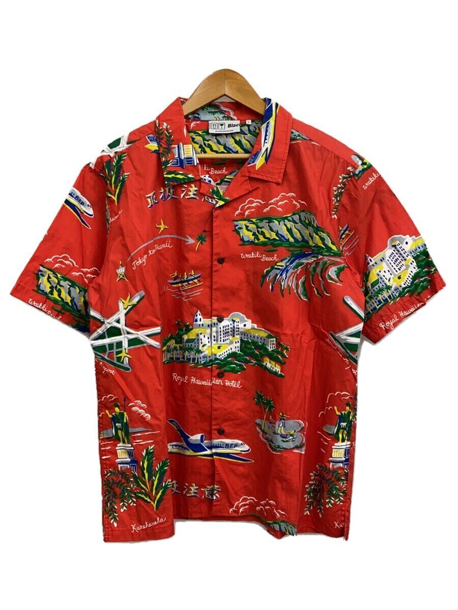 【中古】Blackeyepatch◆SOUVENIR ALOHA SHIRT/×HAYN/アロハシャツ/L/綿織物/RED/A2691FB700【メンズウェア】