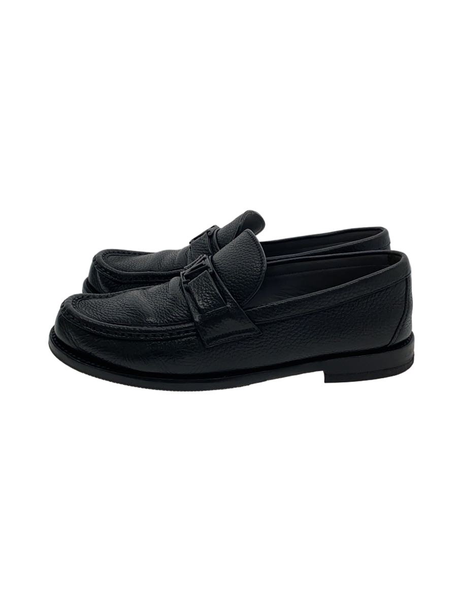 【中古】LOUIS VUITTON◆シボ革 置き目毛皮/大リーグ伝達ルート/M/BLK/なめし革/ND0263【シューズ】