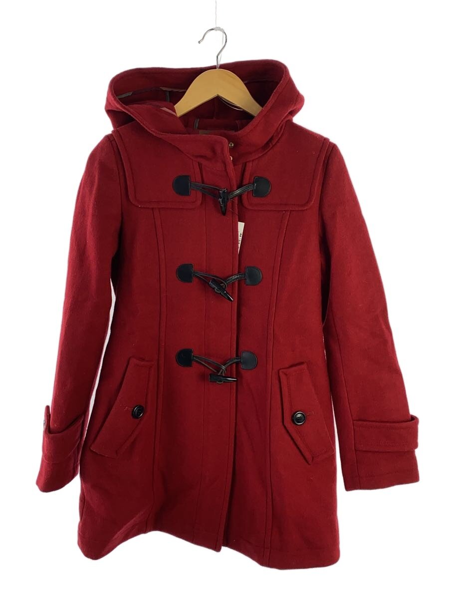 【中古】BLUE LABEL CRESTBRIDGE◆ダッフルコート/40/羊毛/RED/55B31-211-15【レディース御召しもの】