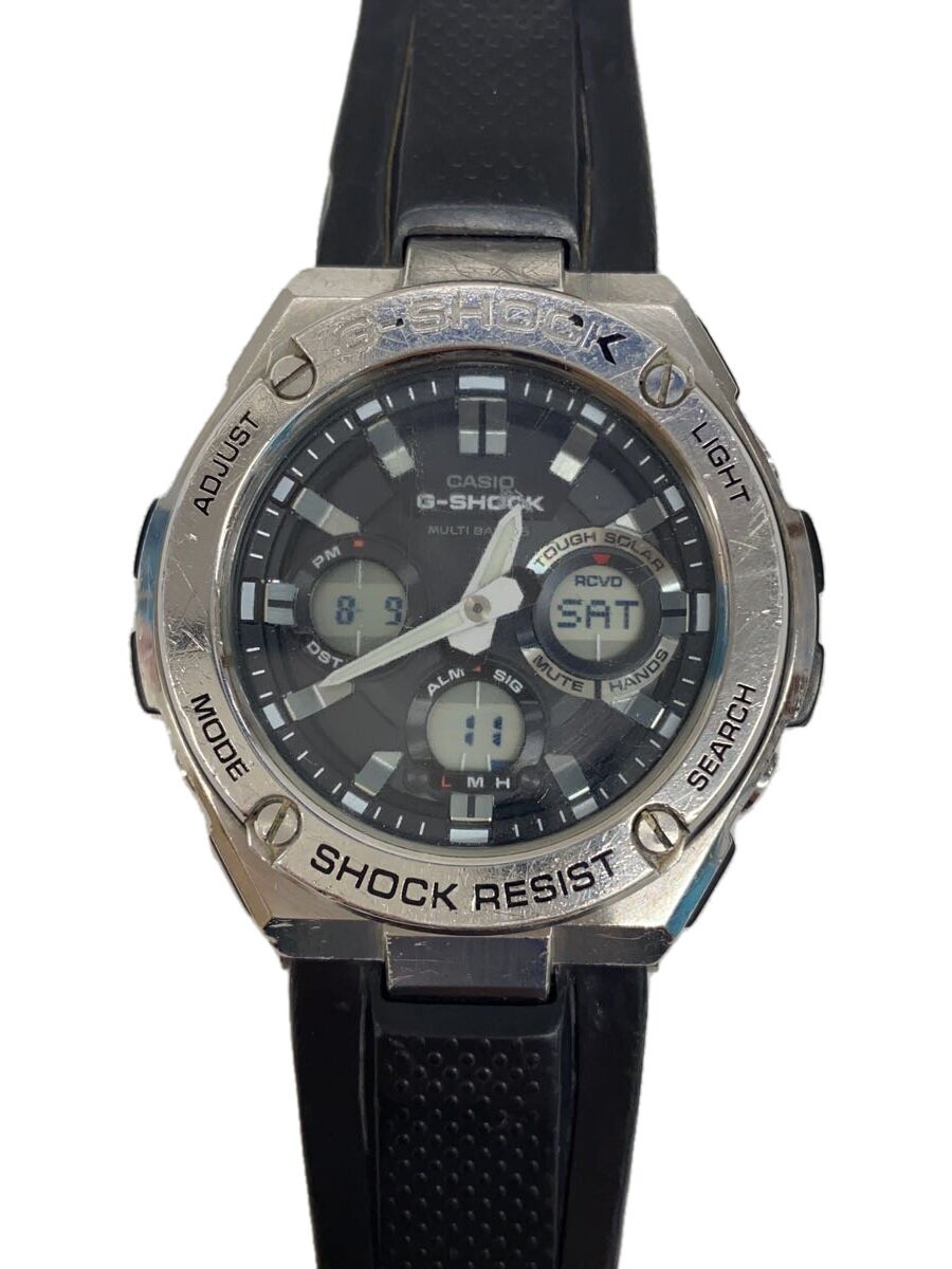 【中古】CASIO◆ソーラーウオッチ・G-SHOCK/デジアナ/SLV【服飾雑貨他】