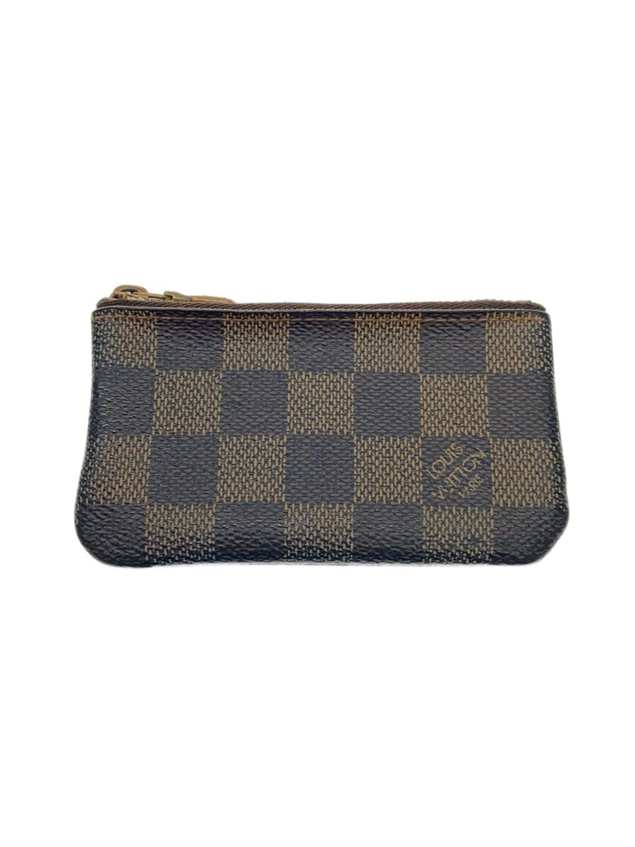 【中古】LOUIS VUITTON◆ポシェット・クレ_ダミエ・エベヌ/PVC/BRW/メンズ【服飾雑貨他】