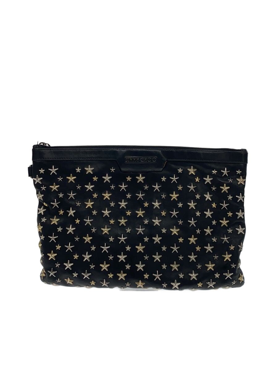 【中古】JIMMY CHOO◆二つ目御徒面子/なめし革/BLK【御徒面子】
