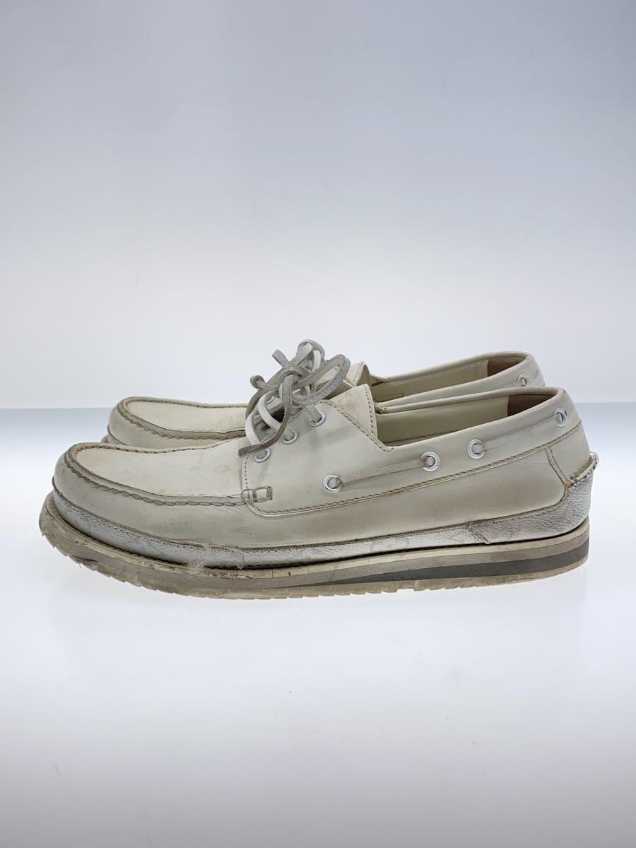 【中古】LOUIS VUITTON◆甲板シューズ/--/WHT/なめし革【シューズ】