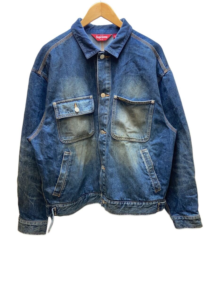 【中古】Supreme◆25AW/Distressed Selvedge Trucker Jacket/Gジャン/L/シルク/IDG///【メンズウェア】｜2ｎｄ STREET 店