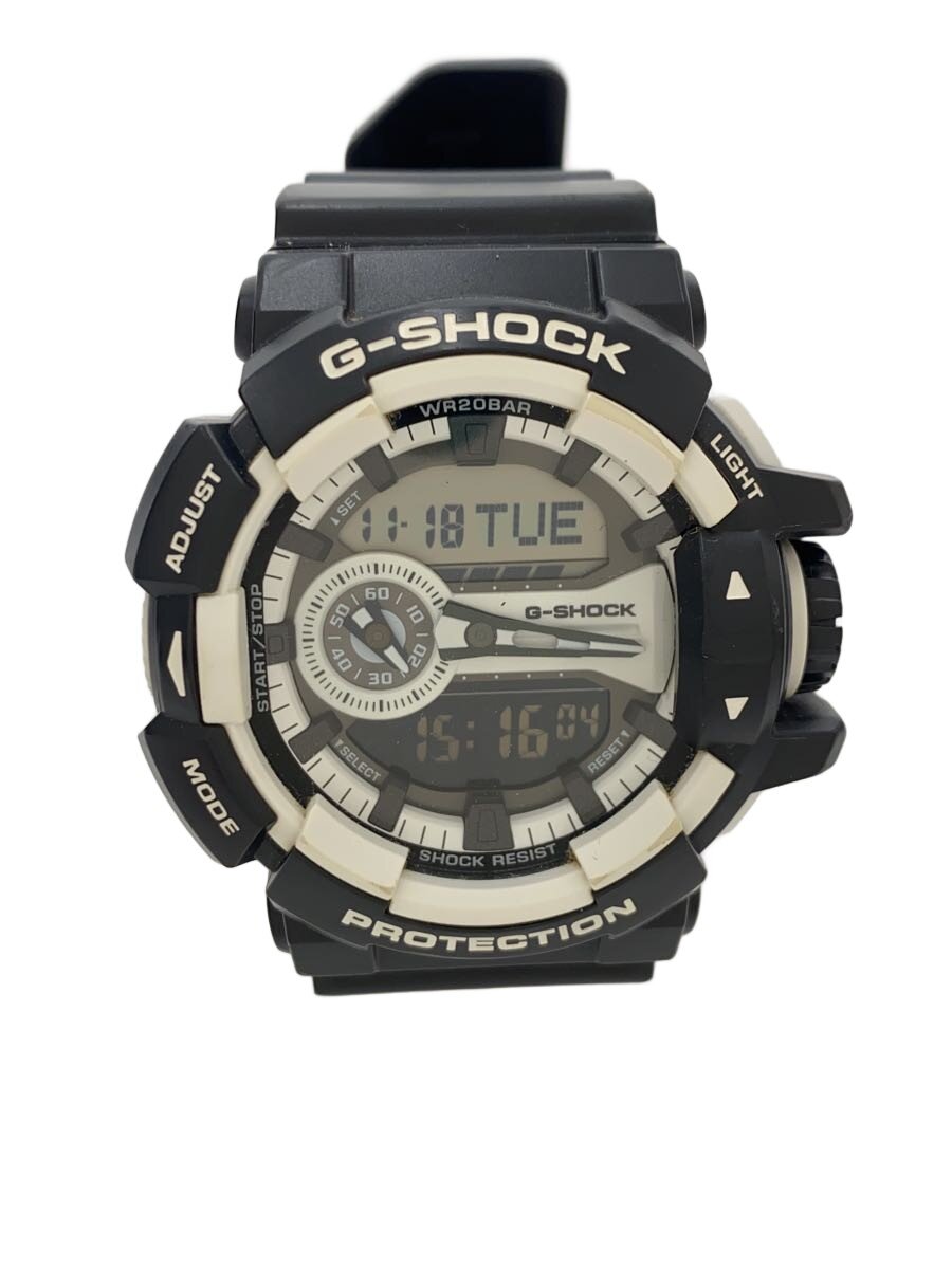 【中古】CASIO◆石英ウオッチ・G-SHOCK/デジアナ/天然ゴム/BLK/BLK【服飾雑貨他】